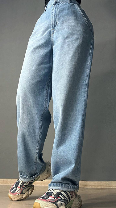 Джинсы женские Its Basic 4148-2 SKATER с резинкой на талии широкие голубые, голубой, 48, 48, 100 см, 125 см Киев - изображение 1