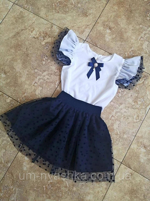 Комплект школьной формы блузка короткий рукав и красивая юбка 134 Кривой Рог - изображение 4