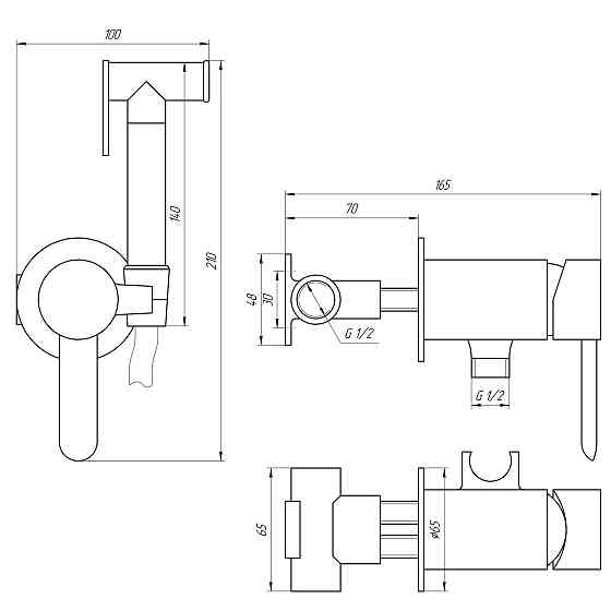 Змішувач гігієнічний TOPAZ CORSICA TC 16106-H48 Тернопіль