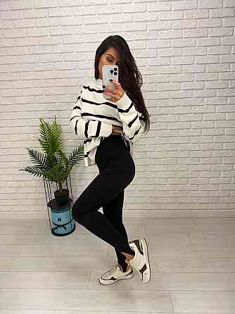 Жіночі теплі базові лосини зі штрипками дайвінг на флісі 50/52 Одеса