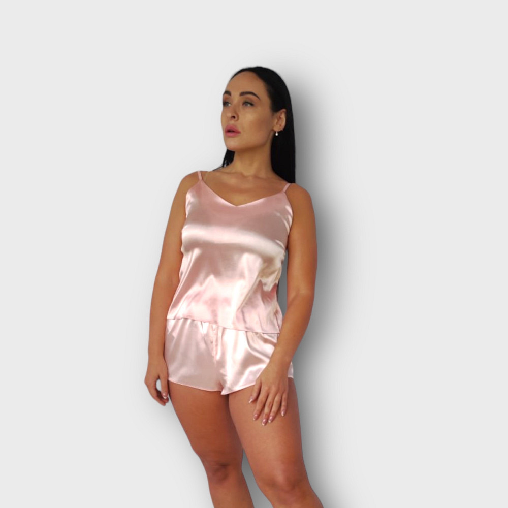 Пижама женская атласная Пудровый 3XL Харьков - изображение 5