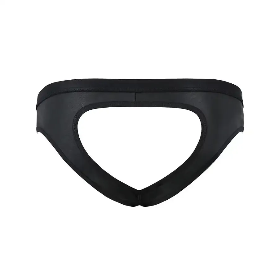 Чоловічі сліпи з вирізами Passion 041 SLIP JOE L/XL Black, екошкіра, відкриті сідниці Львів - фото 6