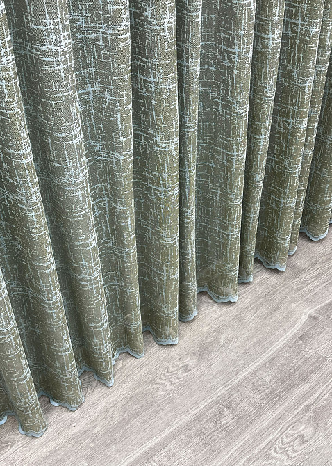 Тюль VR-Textil 1972т Жакард Хакі з блакитним 400х270 см (42-1012) Київ - фото 8
