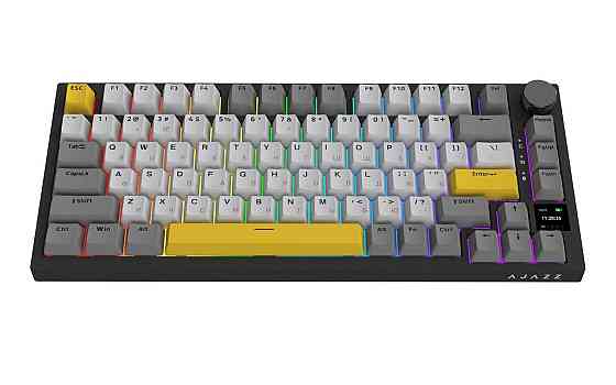 Клавіатура бездротова Ajazz AK820 Pro Flying Fish Switch Black RGB With Screen (AK820PRO-FF-BGY) ( 18427 ) Харків