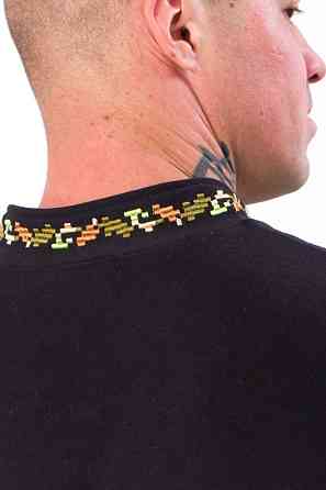 Вишиванка чоловіча з довгим рукавом, 100% бавовна,черная, топ Київ