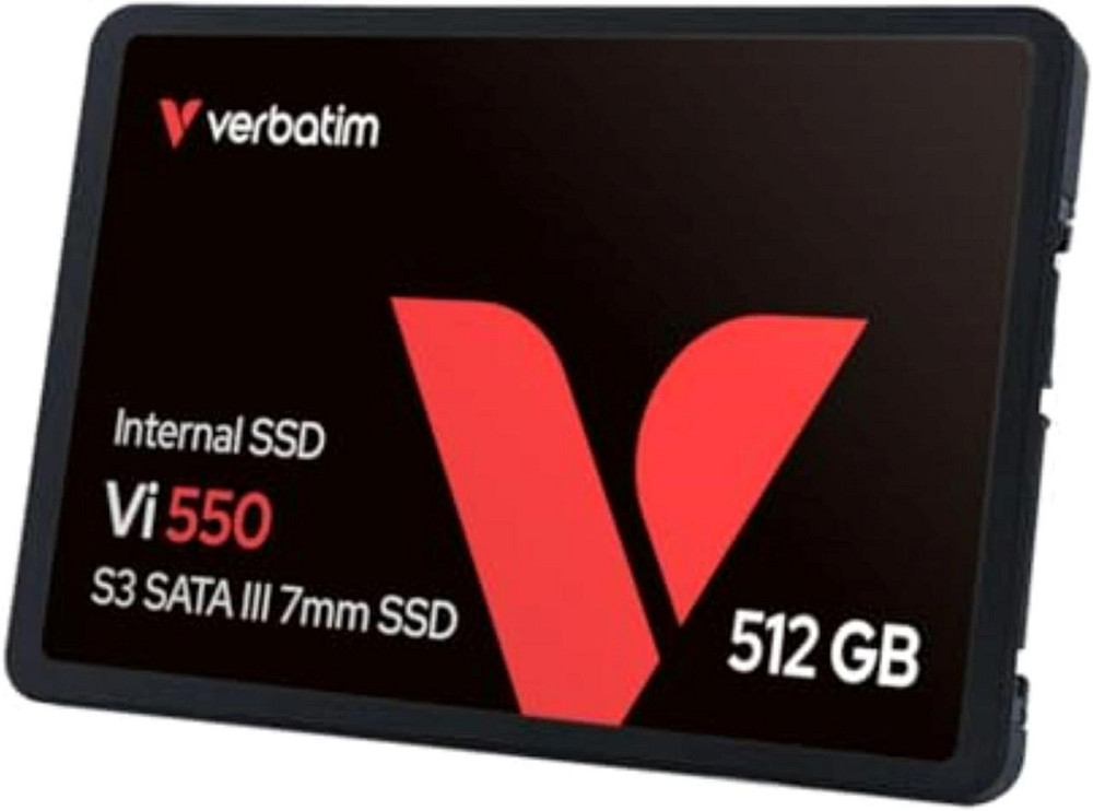 SSD Verbatim VI500 S3 чорний 512 GB 2.5" SATA внутрішній, 560 MB/s, 3D NAND, для ноутбуків/ПК, внутрішній накопичувач Київ - фото 1