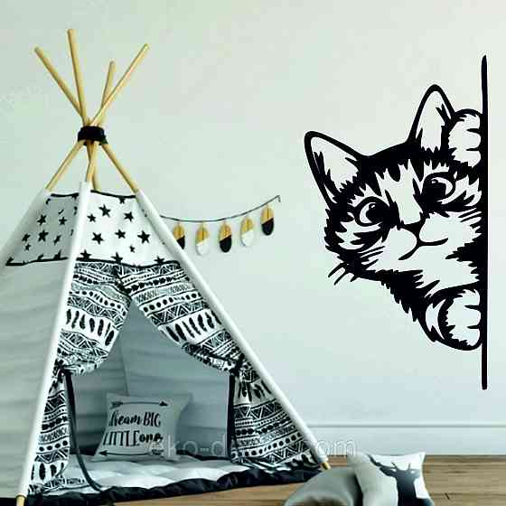 Декоративне настінне 3D Панно «Кіт» Декор на стіну з об'ємом (ціна за 1 шт) Київ