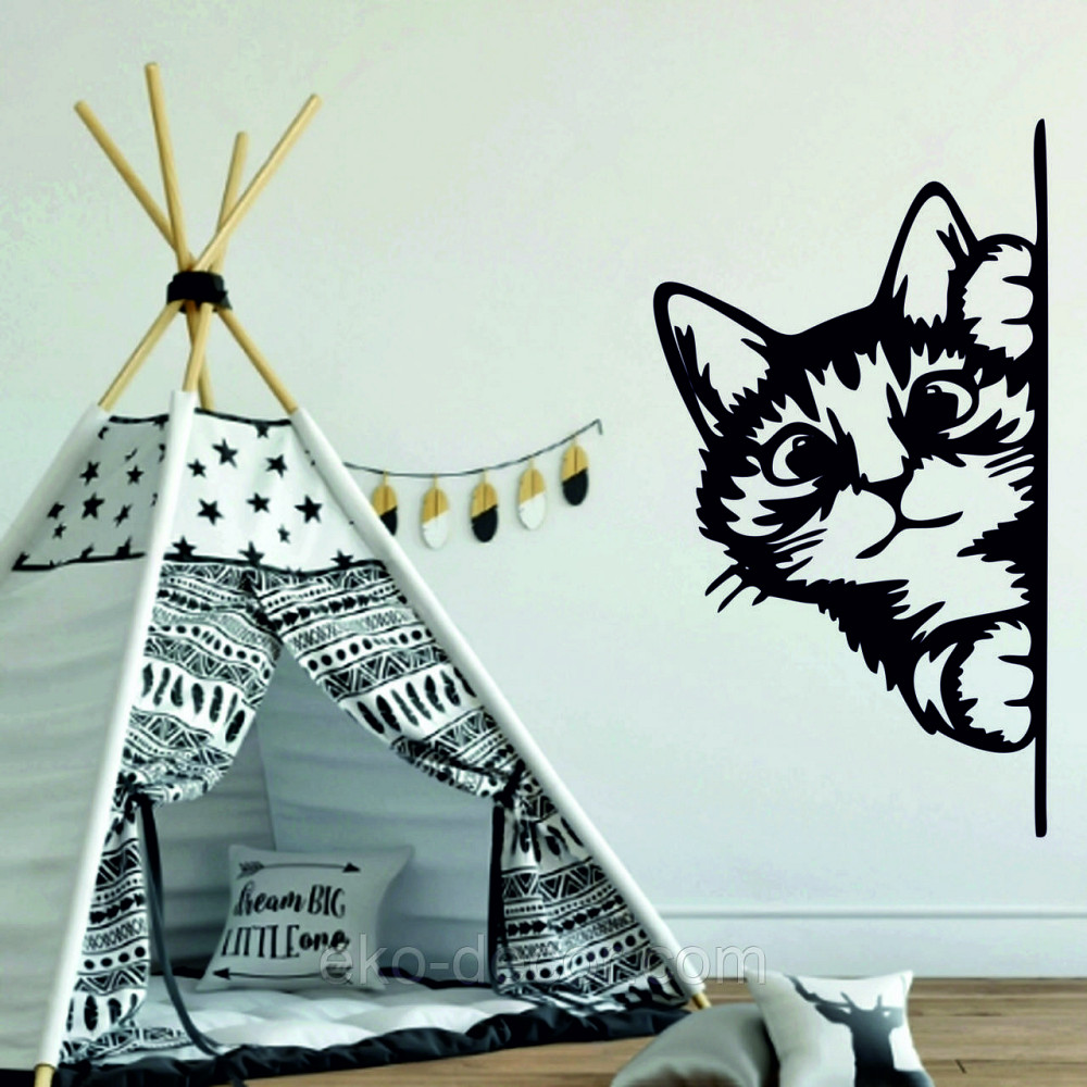 Декоративне настінне 3D Панно «Кіт» Декор на стіну з об'ємом (ціна за 1 шт) Київ - фото 1