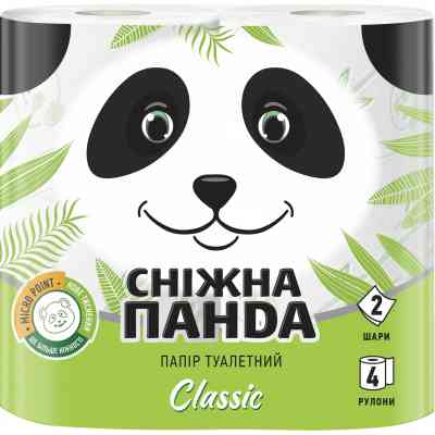 Туалетний папір Сніжна Панда Classic 2 шари 4 рулони (4823019007619) Вінниця
