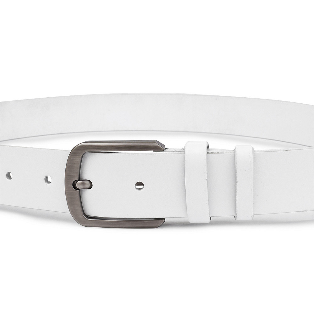 Ремінь шкіряний унісекс Vintage 20729 Білий Київ - фото 7