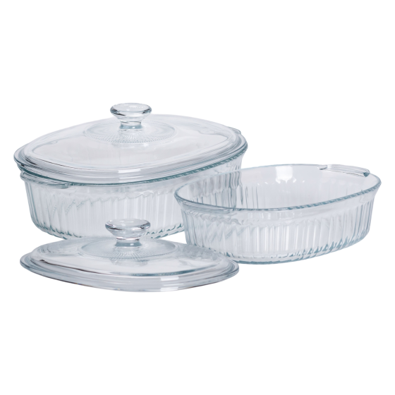 Формы для запекания набор 2 шт стеклянные с крышками овальные HP-34-27 Киев