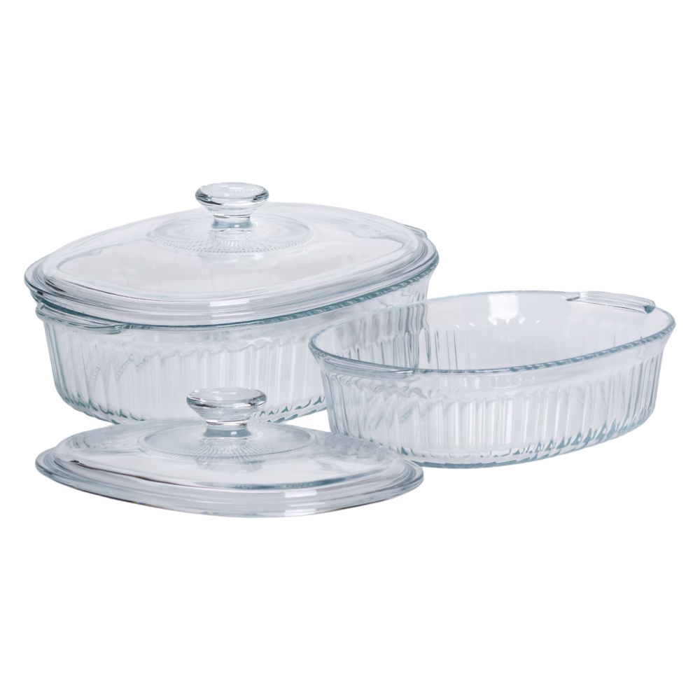 Формы для запекания набор 2 шт стеклянные с крышками овальные HP-34-27 Киев - изображение 3
