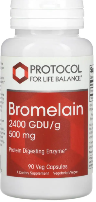 Бромелайн Protocol for Life Balance  Bromelain 2400 GDU/г 500 мг 90 раст капс Киев - изображение 1