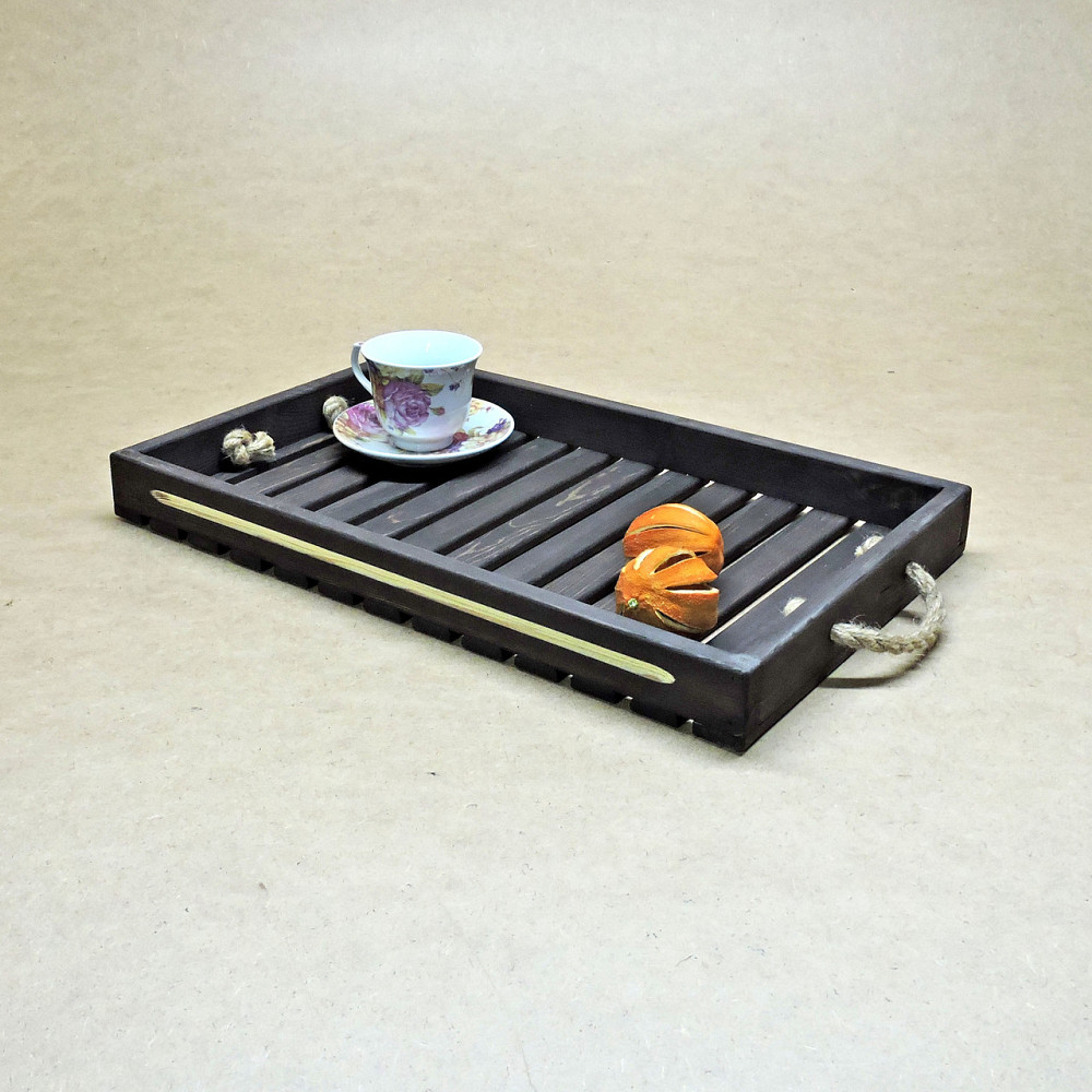 Піднос дерев'яний "Буйон" графіт Миколаїв - фото 1