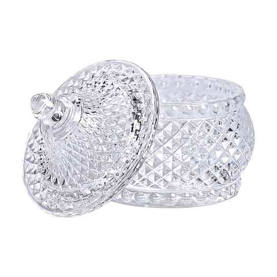 Цукерниця скляна з кришкою Ø 8 см кругла HP-YH-4 Коломия