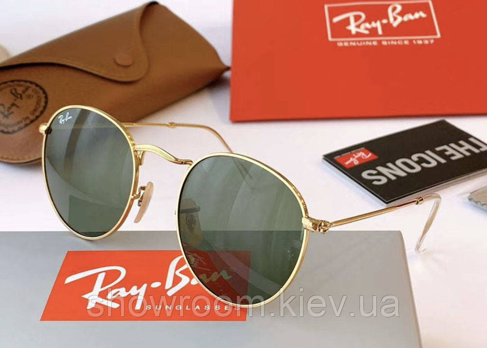Жіночі круглі сонцезахисні окуляри Ray ban round 3447-3 Київ - фото 4