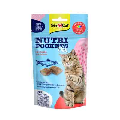 Лакомство для котов GimCat Nutri Pockets Fish Лосось 60 г (4002064419626) Винница