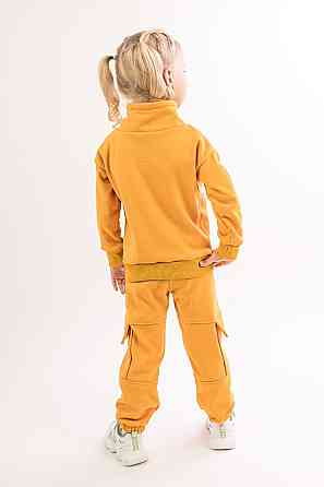 Костюм дитячий, спортивний (сірий меланж, ментол, бузковий,рожевий, жовтий) 122, Жовтий Крохатушка одяг Київ