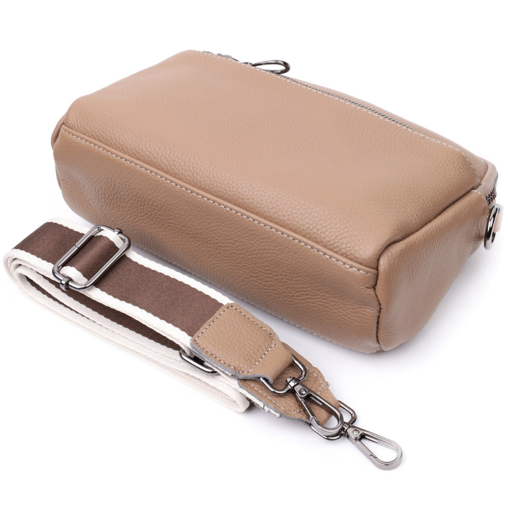 Женская стильная сумка из натуральной кожи Vintage 22599 Бежевая Киев - изображение 7