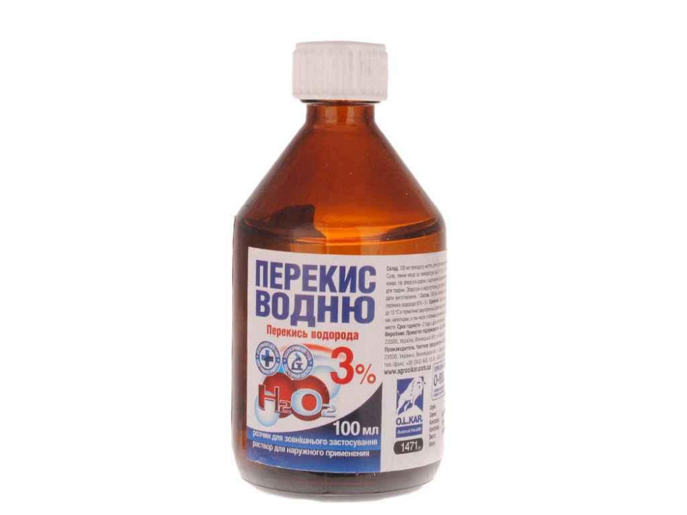 Розчин перекису водню 3% 100 мл ТМ O.L.KAR   Solmir Київ - фото 1