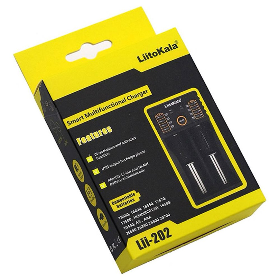 Зарядний пристрій Liitokala Lii-202, Ni-Mh/Li-ion/Li-Fe/LiFePO4, Type-C, Powerbank, LED, Box Киев - изображение 3