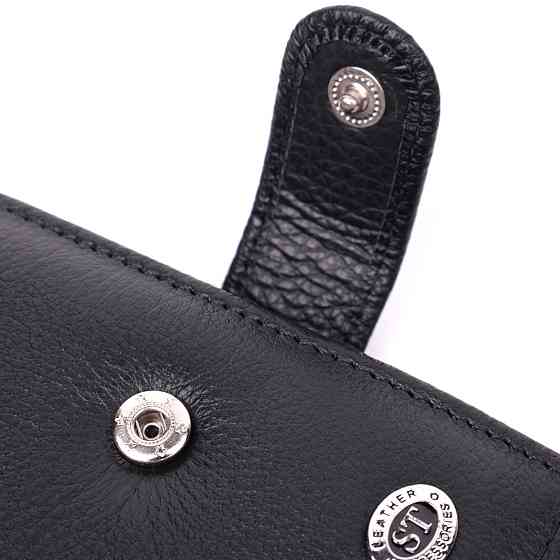 Мужской трендовый бумажник из натуральной кожи ST Leather 22553 Черный Киев