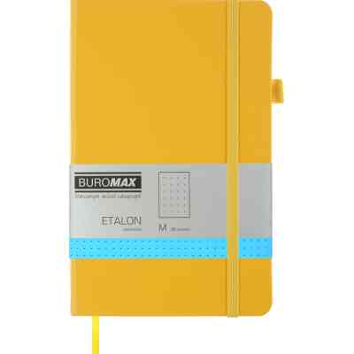 Книга записна Buromax Etalon 125x195 мм 96 аркушів в точку обкладинка зі штучної шкіри Жовта (BM.291360-08) Вінниця