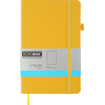 Книга записна Buromax Etalon 125x195 мм 96 аркушів в точку обкладинка зі штучної шкіри Жовта (BM.291360-08) Вінниця - фото 1