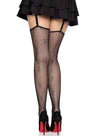 Чулки Leg Avenue Daisy Dot Fishnet Stockings One Size Black Sex Aura Киев
