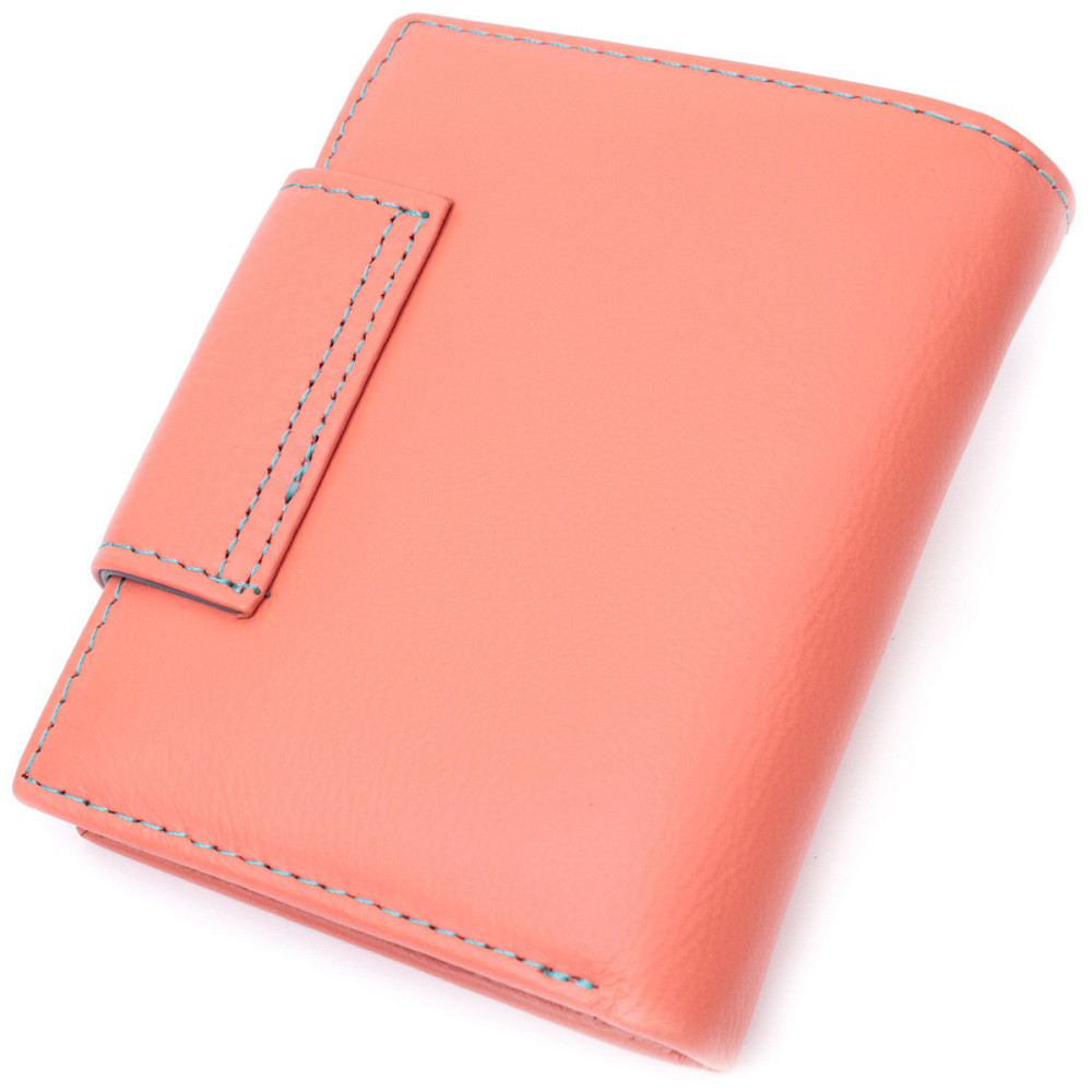 Гаманець з натуральної шкіри для жінок з цікавою монетницею Помаранчевий (ST Leather) Київ - фото 6