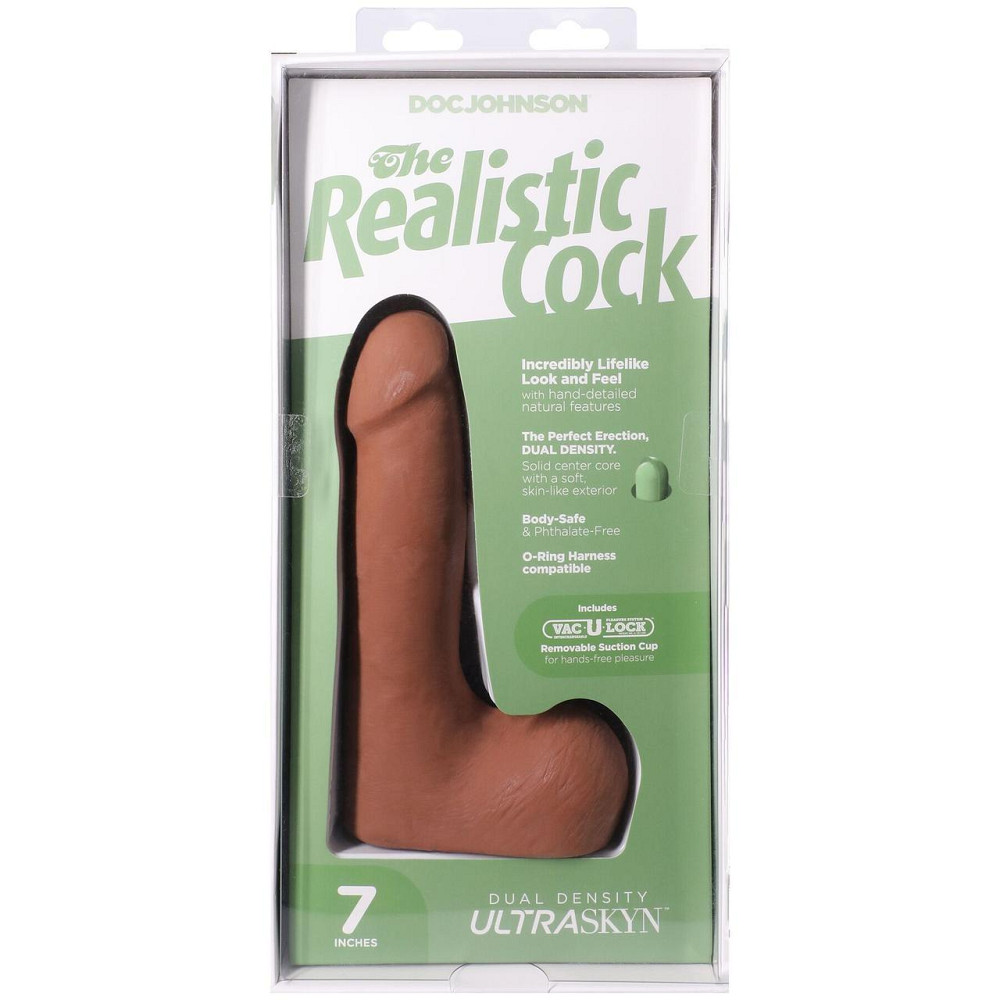 Фалоімітатор Doc Johnson The Realistic Cock ULTRASKYN - 7 Inch with Balls Caramel Sex Aura Київ - фото 10