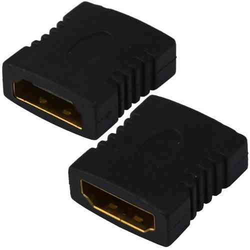 Переходник гнездо HDMI - гнездо HDMI, gold, пластик (Тип 2) Полтава