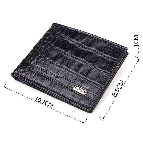 Затискач із натуральної фактурної шкіри CANPELLINI 21520 Чорний Київ