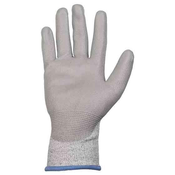 Рукавиці трикотажні Антипоріз з частковим ПУ-покриттям р10 (сірі манжет) SIGMA (9449701) Київ