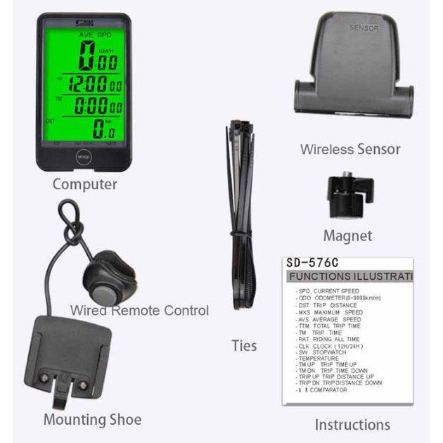 Велокомпьютер SD-576C беспроводной с подсветкой экрана FD-26 Киев - изображение 6