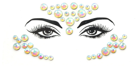 Наклейки камені на обличчя фосфорні one size різнобарвний Київ