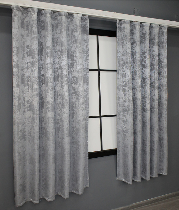 Комплект коротких штор VR-Textil Жаккард Sultan XO № 1124ш Жаккард Светло-серый 130х170 см 2 шт (35-0118) Киев - изображение 4