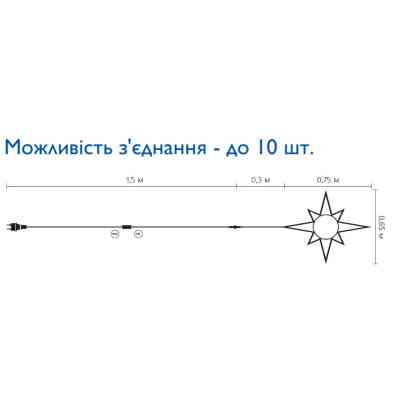 Гірлянда Delux Motif flash Star 65 х 75 см білий IP44 EN (90012985) Вінниця