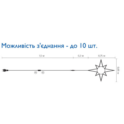 Гірлянда Delux Motif flash Star 65 х 75 см білий IP44 EN (90012985) Вінниця - фото 2
