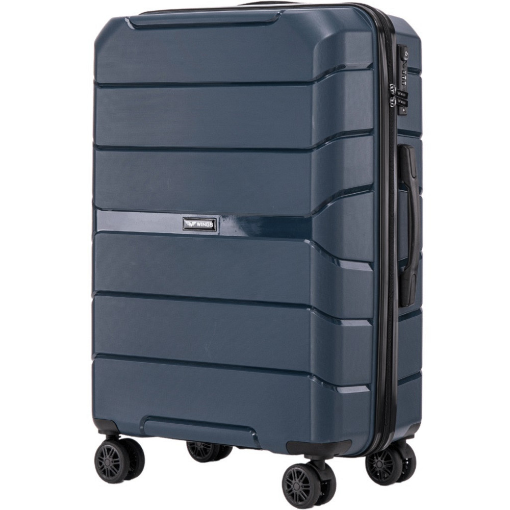 Валіза поліпропіленова WINGS PP06 середня 69 см темно-синя Київ - фото 1