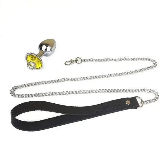 Металева анальна пробка Art of Sex Metal Anal Plug with Leash size M з повідцем Львів