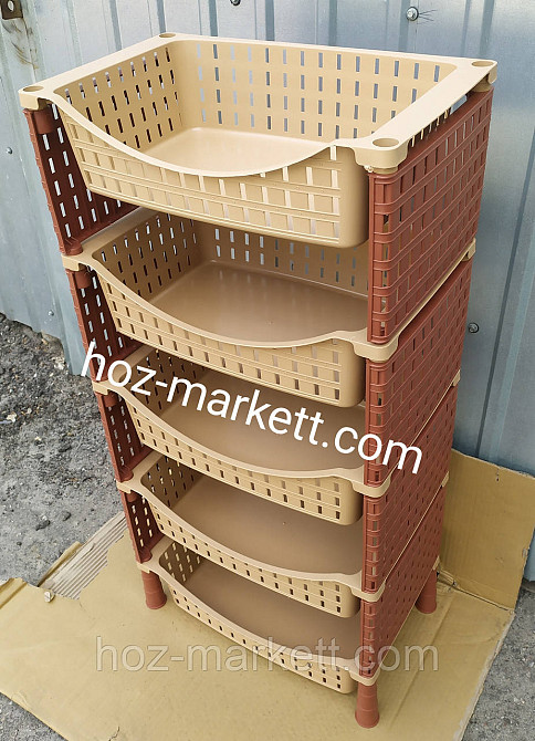Полка - этажерка беж с коричневым на пять ярусов Турция Харьков - изображение 2