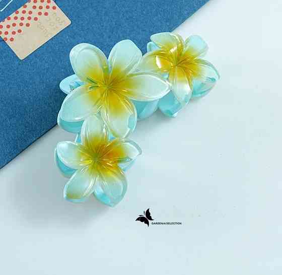 Заколка-крабік квітка Блакитний Смела