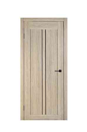 Дверь Реликт Твинс Дуб Grey + Черное стекло 60*200 см Классические межкомнатные двери со стеклом Киев