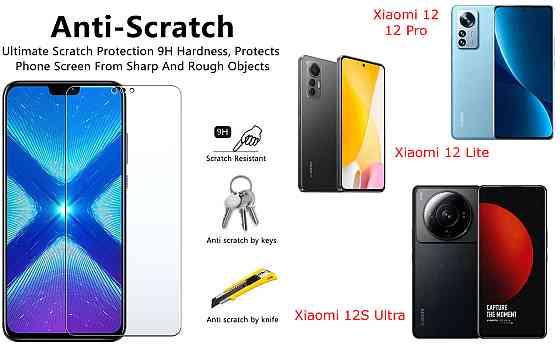 Захисне скло NeoGlass для Xiaomi 12, 12 Lite, 12 Pro, 12S Ultra – надпрозоре та стійке Київ