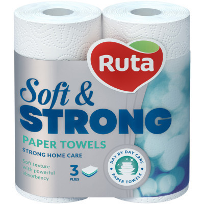 Бумажные полотенца Ruta Soft & Strong 3 слоя 2 рулона (4820023748651) Винница - изображение 1