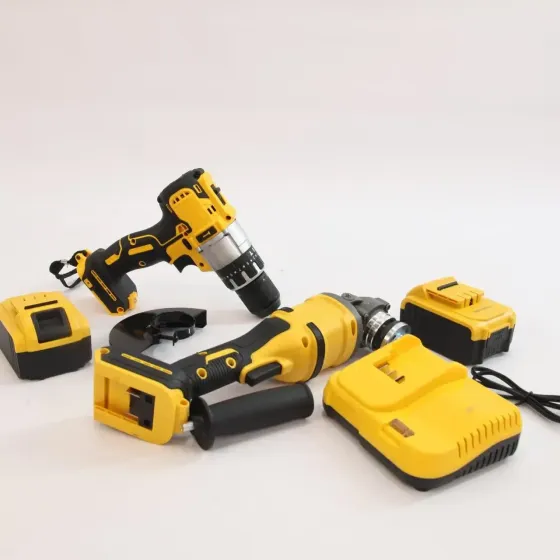 Набор аккумуляторных инструментов шуруповерт + болгарка 48V (2 акб) Желтый Коломия