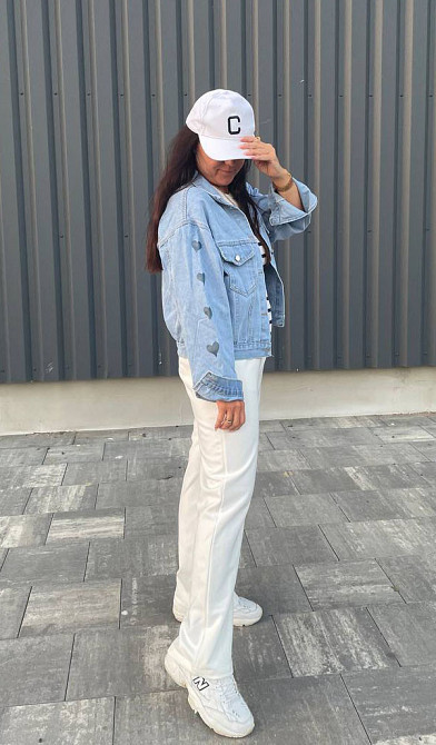 Джинсовая куртка женская оверсайз весна/осень р 42-46 Харьков - изображение 1