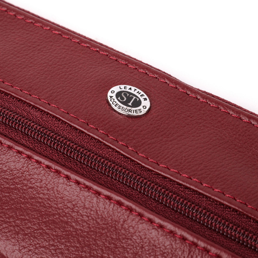 Містка ключниця з натуральної шкіри ST Leather 22508 Бордовий Київ - фото 6