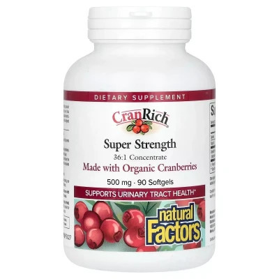 Трави Natural Factors Журавлинний супер концентрат, 500 мг, CranRich, 90 гелевих кап (NFS-04514) Вінниця - фото 1